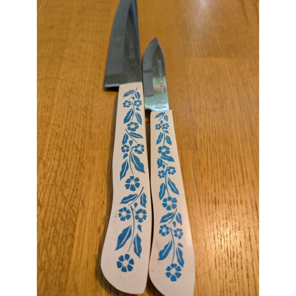 Vtg Household Japan Stainless Corning Blue Cornflower Knive Set Of 6 - Picture 5 of 9